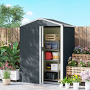 Casetta Box Porta Attrezzi da Giardino 136x87x179 cm Superficie 1.1m² con Porta Scorrevole Bloccabile in Acciaio Grigio      
