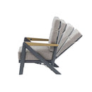Set 4 Pezzi Salotto da Giardino 4 Posti Kea con Divano 2 Poltrone Reclinabili e Tavolino Piano in Ceramica in Alluminio Verniciato Grigio  