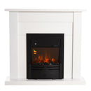 Camino Elettrico da Pavimento 102x30x95 cm Effetto Fiamma 2000W  Bianco