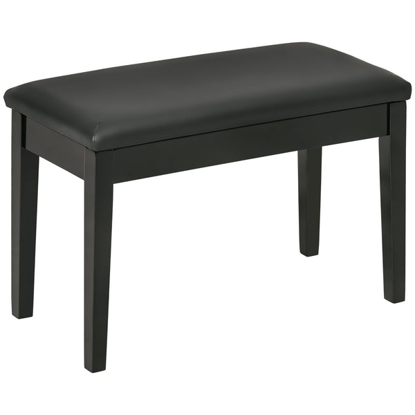 acquista Sgabello per Pianoforte con Contenitore 75x35x49cm in Legno e Finta Pelle Nero