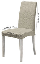 Set 2 Coprisedie con Schienale Elasticizzati in Poliestere Fashion Panna