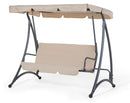 Dondolo 3 Posti da Giardino 110x170x153 cm in Metallo e Poliestere Ecru