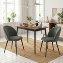 Set 2 Sedie da Pranzo 52x55x79 cm Imbottite con Schienale a Conchiglia in Velluto Grigio      