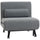 Poltrona Letto Reclinabile in 5 Posizioni 75x70x75 cm in Tessuto Effetto Lino e Acciaio Grigio