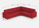 Divano Angolare 6 Posti 286x246x85 cm Marrak in Tessuto Rosso