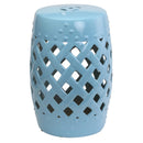 Sgabello da Interno e Esterno in Ceramica Blu Ø31.5x45.5 cm 