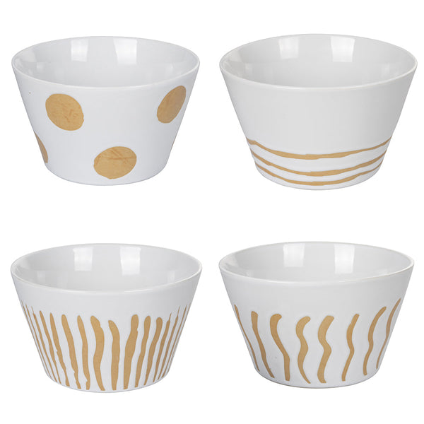 Set 4 Ciotole Ø14x8,5 cm 700 ml in Gres VdE Tivoli 1996 Geometry sconto