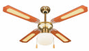 Ventilatore da Soffitto con 4 Pale e Lampada Ø106cm 3 Velocità  Kooper Windy Marrone