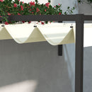 Pergola 3x2 m con Tettuccio Retrattile e Fori di Drenaggio in Acciaio e Poliestere Crema      