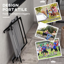 Sedia da Giardino Pieghevole e Reclinabile su 4 Livelli 69x91x96 cm in Acciaio e Poliestere Nera Grigia