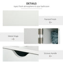 Mobile a Colonna 2 Ripiani 2 Armadietti 15,2x29,8x118 cm in MDF e Legno Truciolare Bianco
