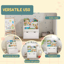 Libreria per Bambini 62.5x30x70 cm 3 Ripiani e Cassetto Inferiore Bianco  