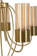 Lampadario Versailles 5 Luci Ø60x103 cm in Ferro e Vetro Nero      