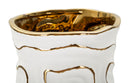 Vaso Adore Ø16x32,5 cm in Ceramica Bianco e Oro      
