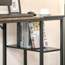 Scrivania da Ufficio 120x60x76 cm 2 Ripiani in Metallo e Truciolare Marrone e Nero