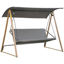 Dondolo 3 Posti da Giardino 224x133x173 cm in Acciaio Grigio