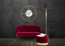 Orologio/Specchio Glam Stick Ø80x6 cm in Ferro Oro e Nero