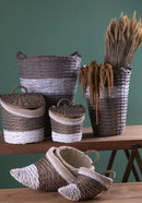 Set 3 Cesti Cornucopia in vimini H 51 cm