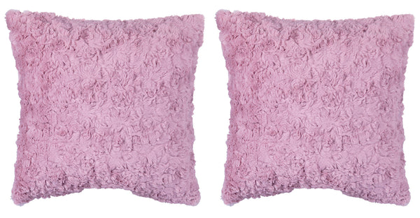 Set 2 Cuscini Decorativi 43x43x6 cm in Poliestere VdE Tivoli 1996 Furry Rosa sconto