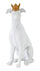 Statua Cane con Corona Bianco 20x12,5x33 cm in Poliresina