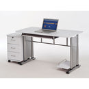 Scrivania Porta Computer PC in Acciaio Piano Estraibile Fumer Fox Bianco
