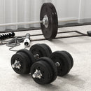 Set 2 Manubri da 25Kg Totali con 12 Dischi in Acciaio e PU Nero    