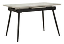 Tavolo da Pranzo Allungabile Matt 120x80x75 cm in Metallo e Ceramica Nero e Bianco      