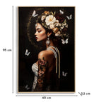 Stampa Dipinta su Tela Laccata Persian con Cornice 62x3,5x92 cm in Abete e Tela e Plastica      