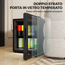 Mini Frigo da Ufficio 42,3x40x55 cm Capienza 46L 59 Lattine Temperatura Regolabile 0-20℃ con Porta in Doppio Vetro Temperato Nero      