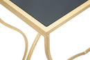 Console Sunshine 130x40x75 cm in Ferro e Specchio Oro e Nero