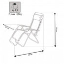 Sedia Sdraio Zero Gravity Reclinabile Pieghevole 88x65x110 h cm in Textilene Beige