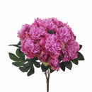 Set 2 Peonia Artificiale con 16 Fiori Artificiali Altezza 46 cm 