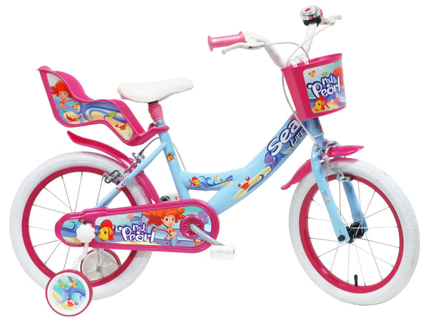 sconto Bicicletta per Bambina 16" 2 Freni Sea Life Verde Marine e Rosa