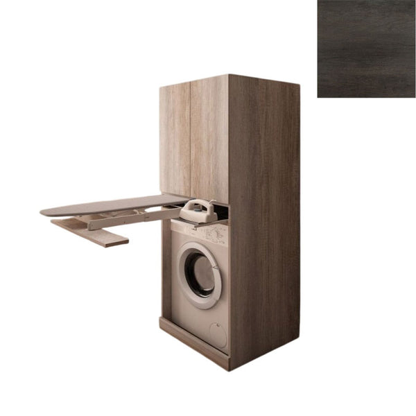 prezzo Mobile Lavanderia a Colonna per Lavatrice o Asciugatrice con Asse da Stiro e Ante Superiori 70x70x192A cm in Nobilitato Unika Olmo Scuro