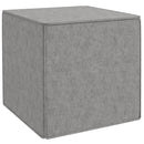 Pouf Poggiapiedi Quadrato  Rivestimento Rimovibile in Tessuto Effetto Lino 41x41x41 cm Grigio Chiaro