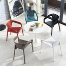 Set 4 Sedie da Giardino Impilabili 54x74x57 cm in Polipropilene Siena Bianca