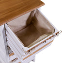 Cassettiera 8 Cassetti in Legno 58x30x85cm Matilda Noce Chiaro e Bianca