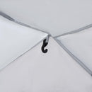 Tenda da Campeggio 6-8 Persone 350x350x230 cm 4 Porte a Cerniera Bianca e Blu