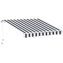 Tenda da Sole Avvolgibile a Parete Manuale a Righe Blu e bianco 2.5x2m 