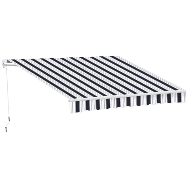 Tenda da Sole Avvolgibile a Parete Manuale a Righe Blu e bianco 2.5x2m online