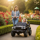 Macchina Elettrica per Bambini Fuoristrada Jeep Wrangler Rubicon 12V con Telecomando Nero