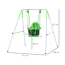 Altalena da Giardino 122x146x122 cm 1 Posto in Acciaio e PE Verde