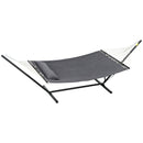 Amaca da Giardino Portatile 368x93x110 cm con Cuscino Integrato Grigio Scuro   