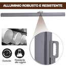 Tenda Laterale Frangivista da Giardino 3x1,60m in Alluminio e Tessuto  Grigio