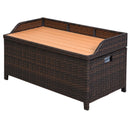 Baule Cassapanca da Esterno in Rattan Sintetico 102x51x51 cm Marrone 