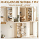 Libreria Angolare 67x67x163,7 cm a 5 Ripiani dal Design Modulabile e Salvaspazio in Legno Multicolore      