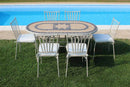 Sedia da Giardino Giunone con Cuscino 41x42x90 h cm in Acciaio Tortora