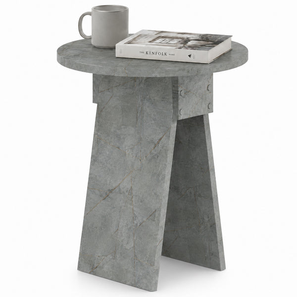 acquista Tavolino Rotondo da Soggiorno 42x23,5x50 cm Tavolo Design Minimal Cemento