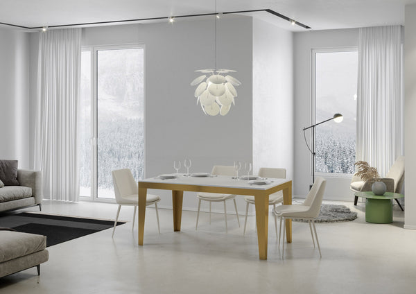 acquista Tavolo Allungabile 160-420x90x77 cm Flame Evolution Bianco Frassino