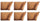 Set 6 Tovagliette Double Face 45x30x0,5 cm  in Plastica VdE Tivoli 1996 Wood Acacia